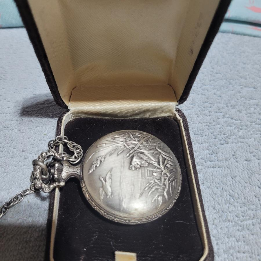 Paul Dominique Swiss Pocket Watch with Hunting Scene alt 2